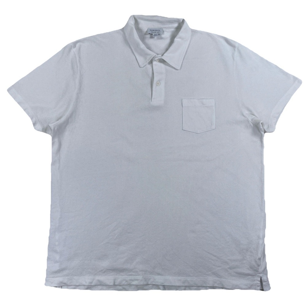 Sunspel England Riviera Polo Shirt Men's XXL White Cotton